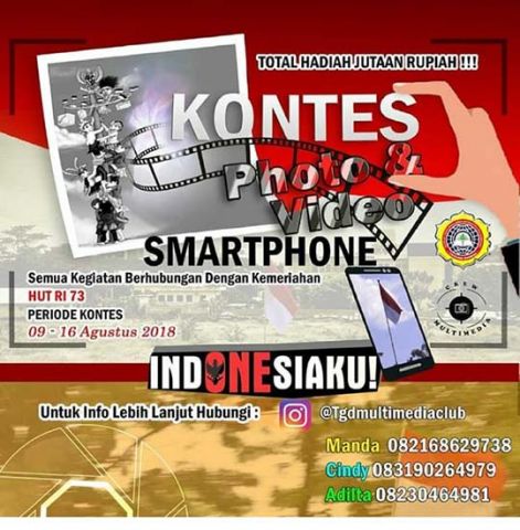 Perlombaan photo & video  HUT RI 73  oleh Club Multimedia 